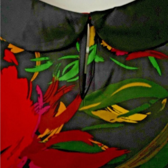 Anthology Black Floral Satin Type Collared Blouse Sizes 18, 20 - Picture 5 of 5